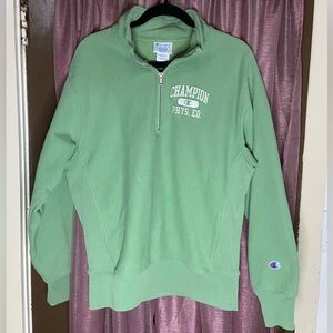 Vintage 90’s Champion Green Quarter Zip Up Sweater